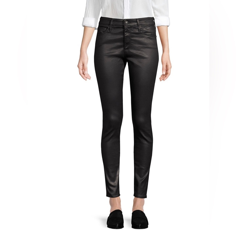 Sleek, Black Faux leather Farrah jeans from AG. Gently used, great condition.